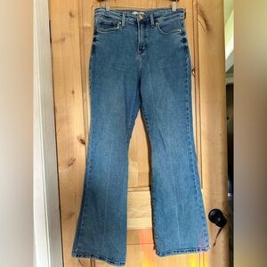 Lauren Conrad Super High Waisted Flare Blue Jeans
